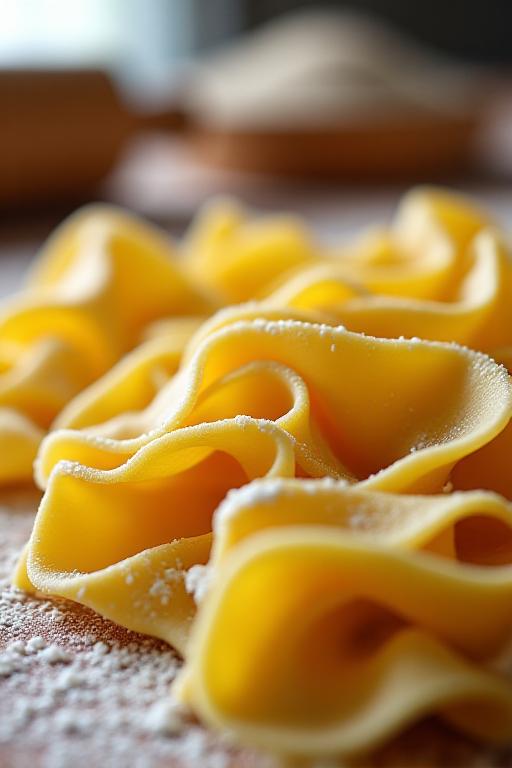 Dettaglio di pasta fresca fatta a mano.